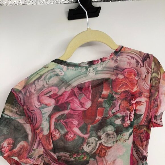 Fashion Nova Serenade me pink sheer crop top drawstring sides Small angels - Picture 10 of 16